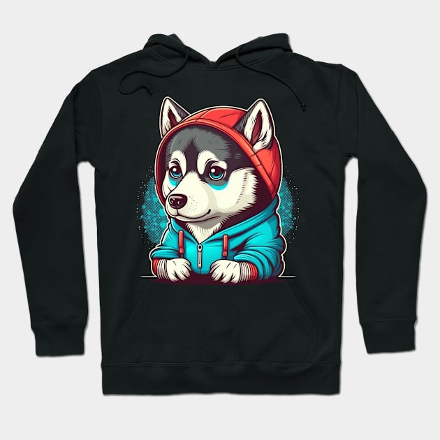 Cute Husky Dog Hoodie by RichieDuprey